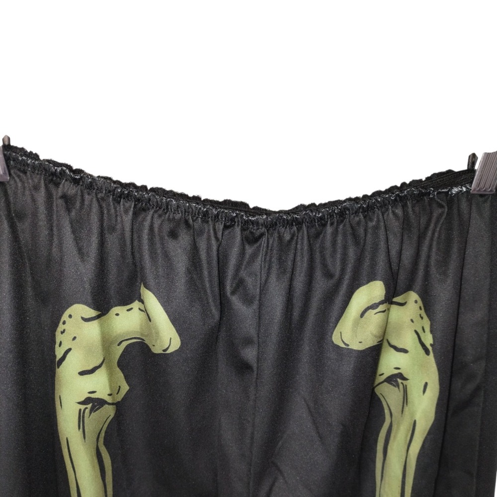 Women Black Skeleton Bone Print Leggings Spooky Halloween Goth Slim M - Picture 4 of 9